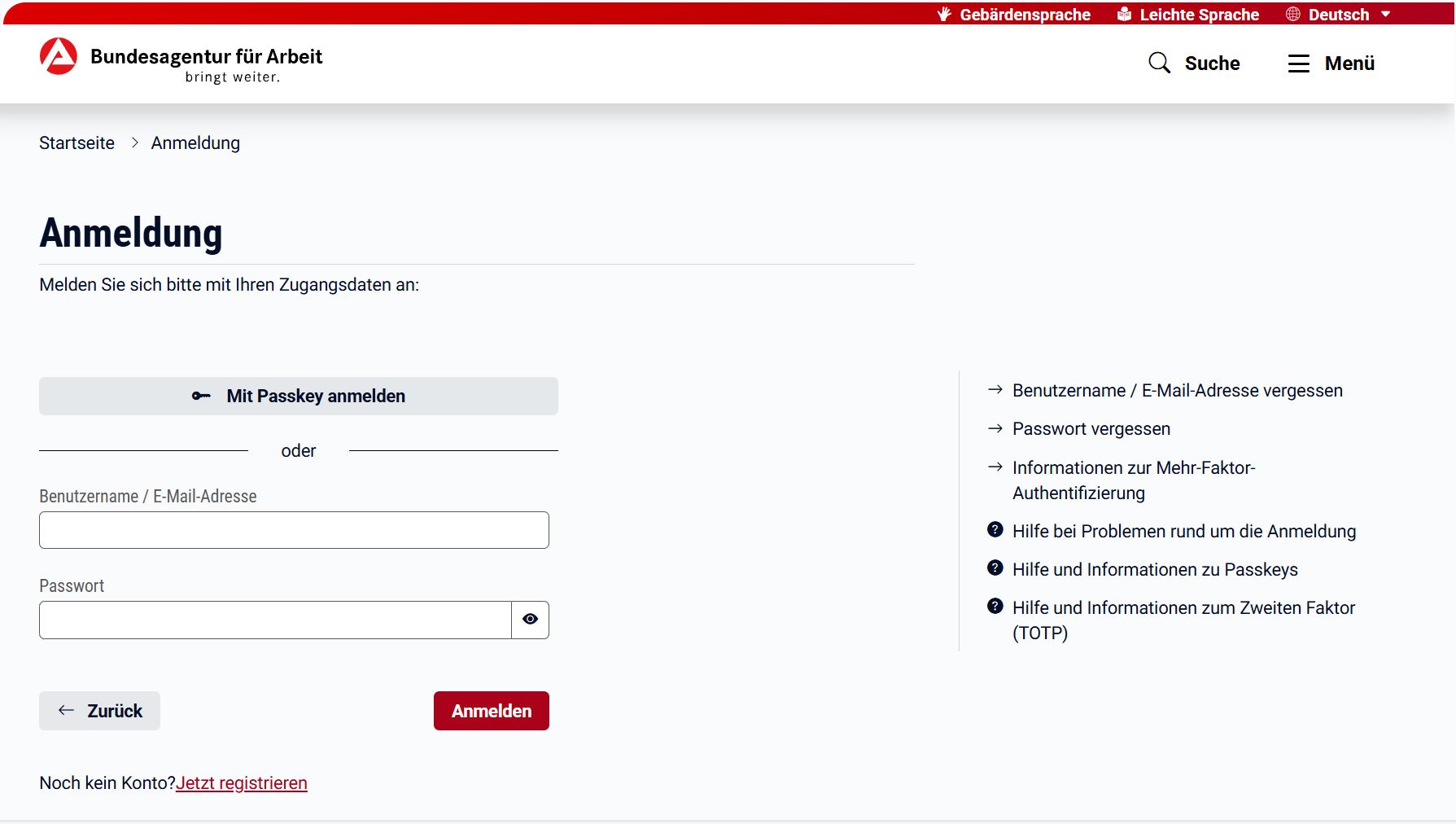 Registrierungsformular mit Eingabefeld für Ihre E-Mail-Adresse.
